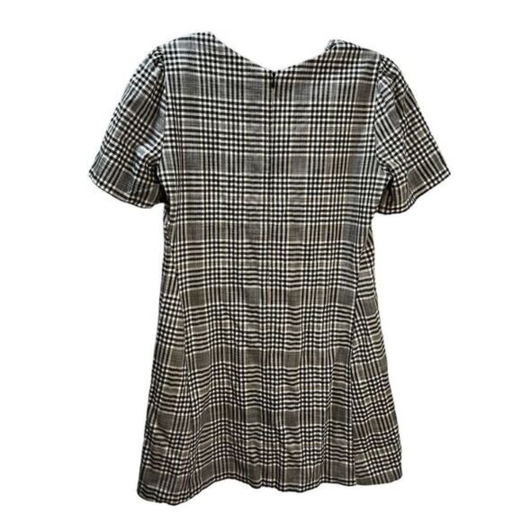 New ZARA Plaid Puffed Sleeves Mini Dress Small - Picture 3 of 4